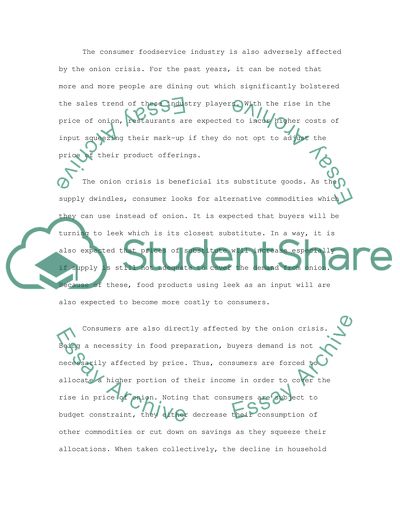 What are the socioeconomic impacts of the Onion Crisis