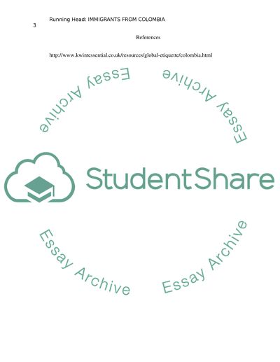 Immigrants from Columbia