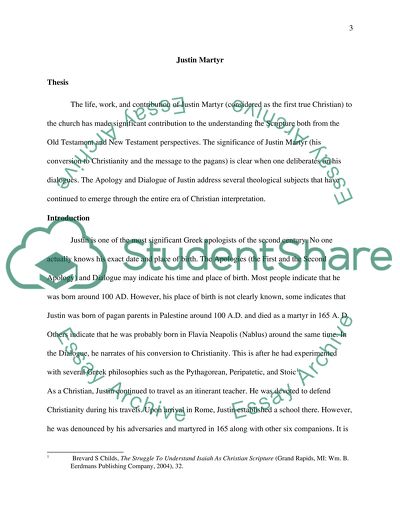 Life, Work, and Contribution of Justin Martyr