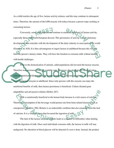 Evolution of lactase gene in homo sapiens