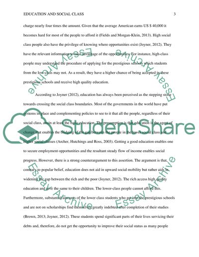 Education and social class