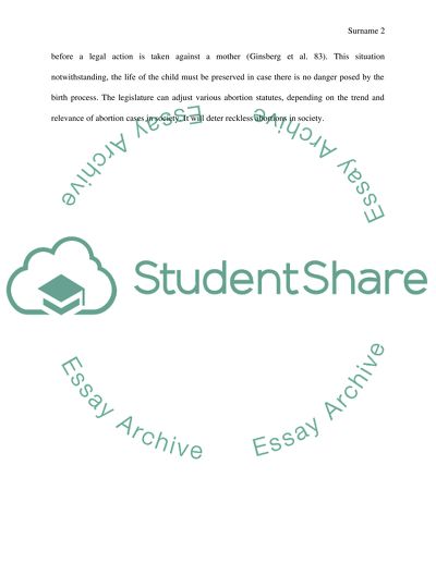 Legal Status of Abortion