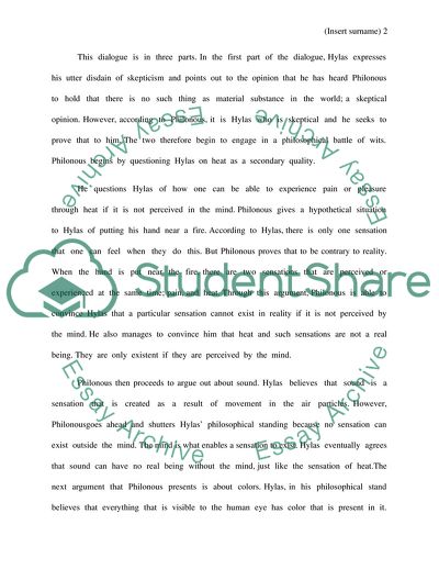 Three Dialogues between Hylas and Philonous