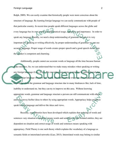 The Appropriacy of a Foreign Language