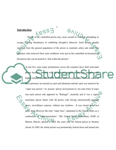 Supermax Prisons in Australia