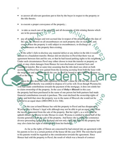 The Situation of Horace and Wynona