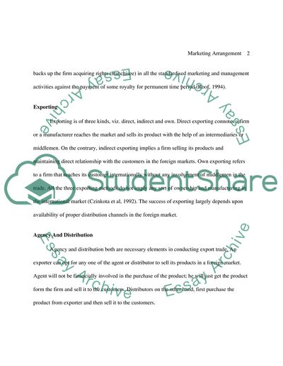 Getting Goods onto the Market: Marketing Arrangements