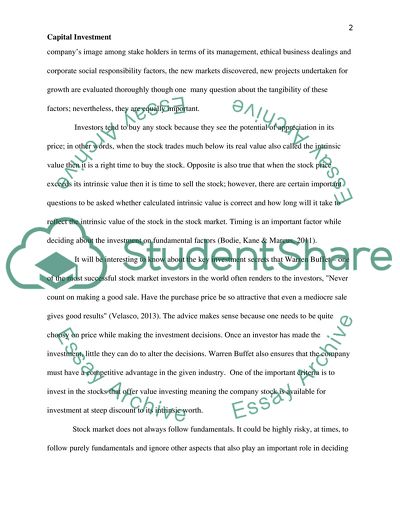 Capital Investment and Fundamental Analysis of Stock