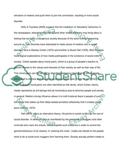 Medias Role in the Proliferation of Social Disorder