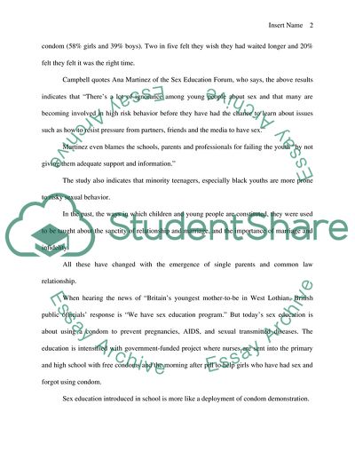 Social Policy Regarding Sexual Education