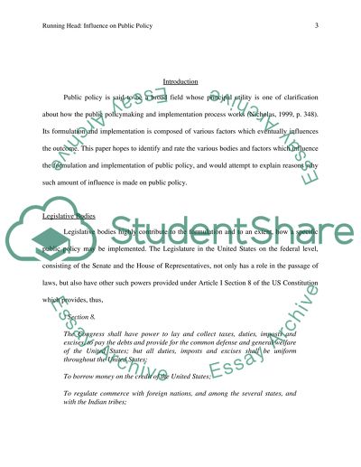 Extraneous Influence on Public Policy