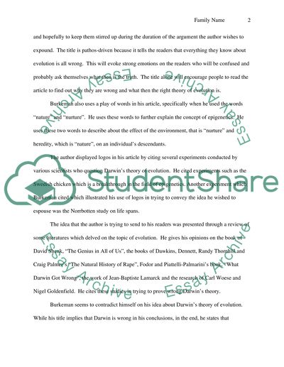 Rhetoric analysis of select paper
