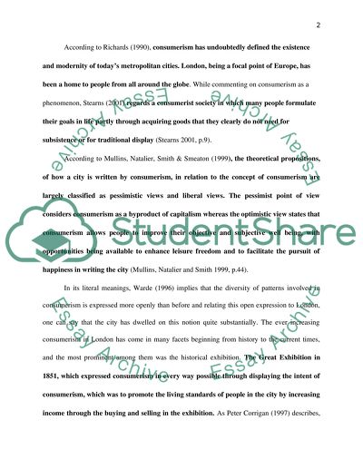 The City of London and Consumerism