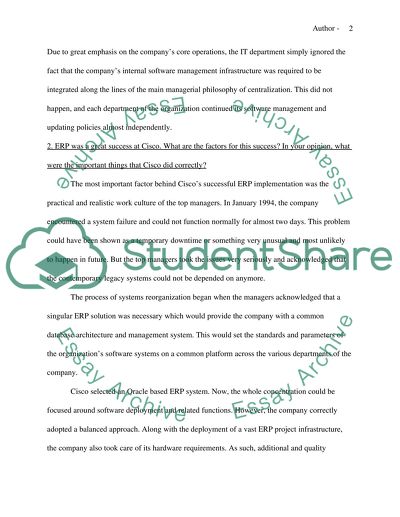 Cisco Systems: Implementing Customized ERP in Nine Months and within Budget