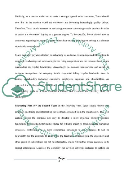 Producing a Marketing Plan for Tesco