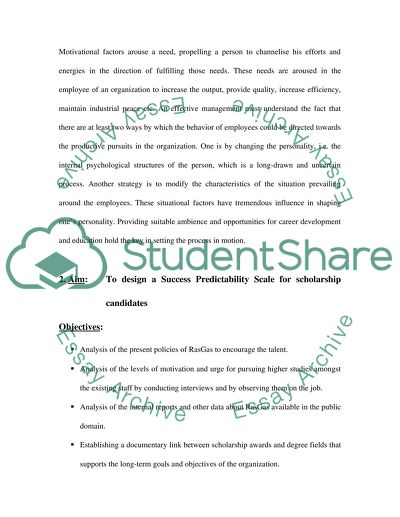 Designing Success Predictability Scale for Scholarship Candidates