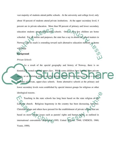 The Popularity of Establishing Private Schools in Norway