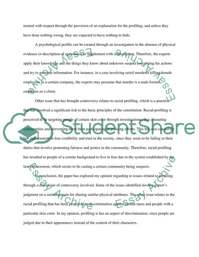 Major Issues in Profiling