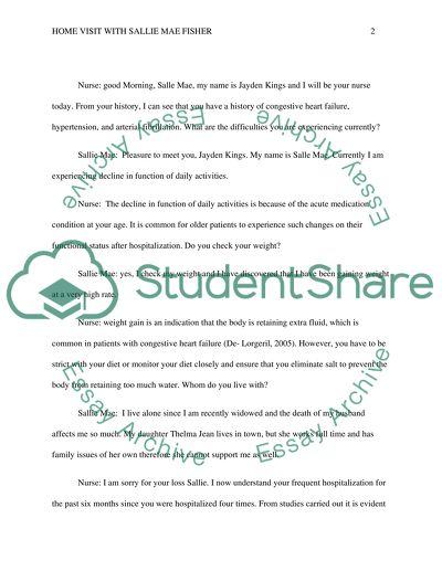 Home Visit with Sallie Mae Fisher