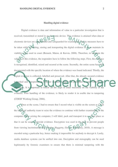 Handling Digital Evidence