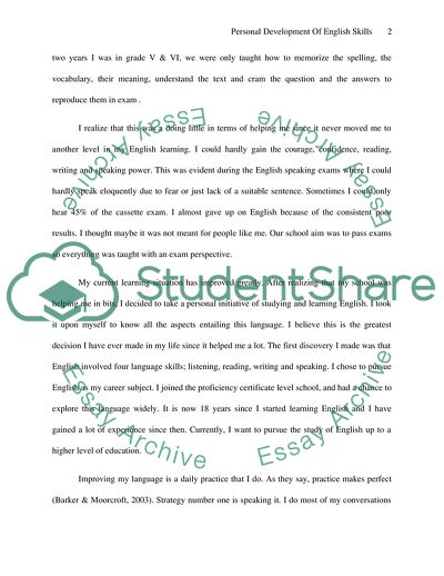Personal Development of English Skills