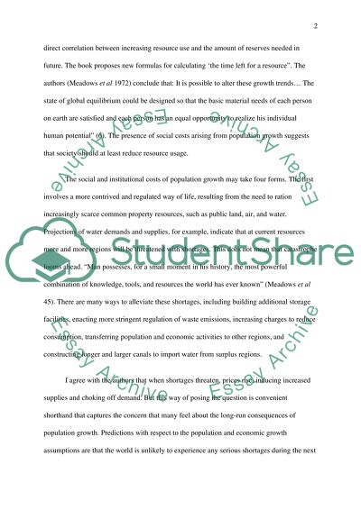 Limits to Growth by Donella H. Meadows