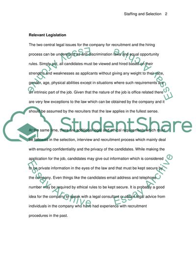 Stafing and Selecton