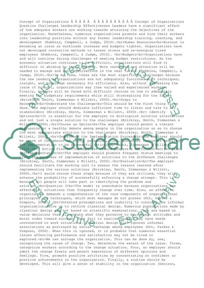 Concept of oragnizations