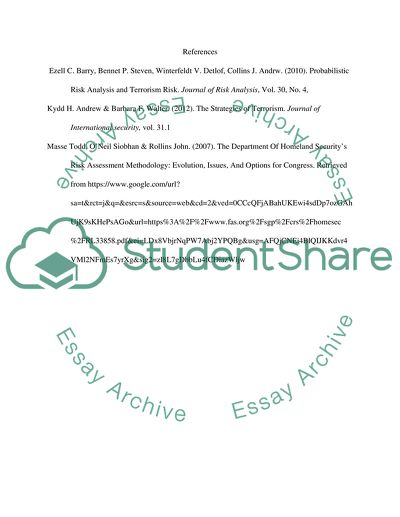 Terrorist Attacks and Risk Assessment