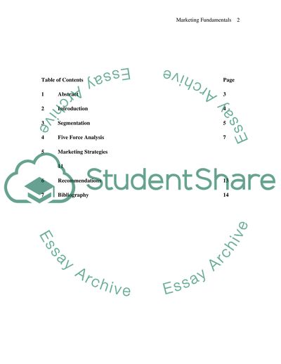 Marketing Fundamentals:Segmentation and Marketing Strategies of Atlas Company