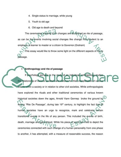 The Rites of Passage