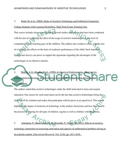 Advantages and Disadvantages Of Assistive Technologies