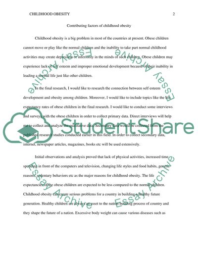Contributing Factors of Childhood Obesity