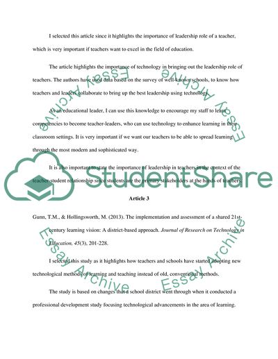 A Short Analysis Of Articles About Teachers