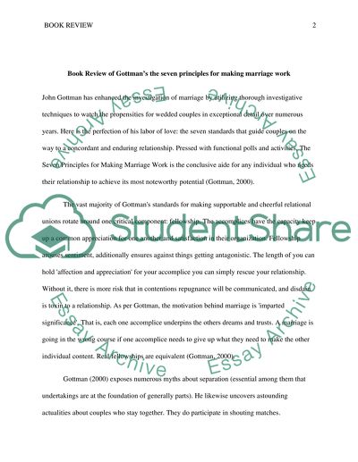 Seven Principles for Making Marriage Work