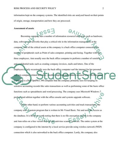 Risk Process and Security Policy - Becoming Company