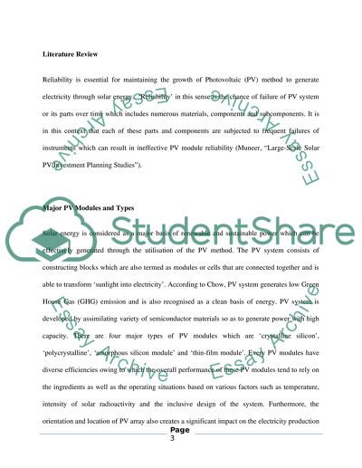 Condition Monitoring Photovoltaic Energy Systems-based reliability