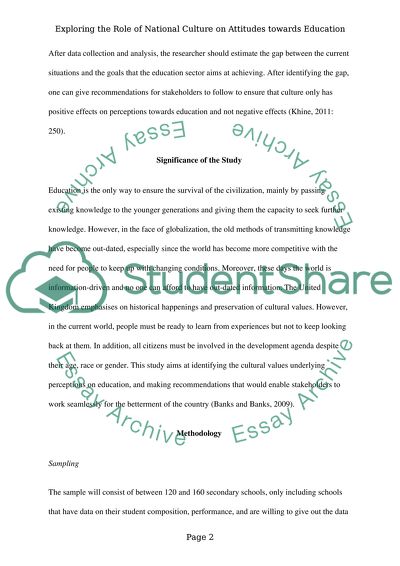 Exploring the Role of National Culture on Attitudes towards Education