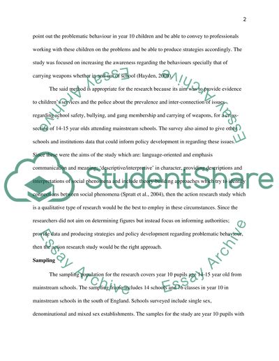 Staying Safe and Out of Trouble: A survey of young peoples perceptions and experiences