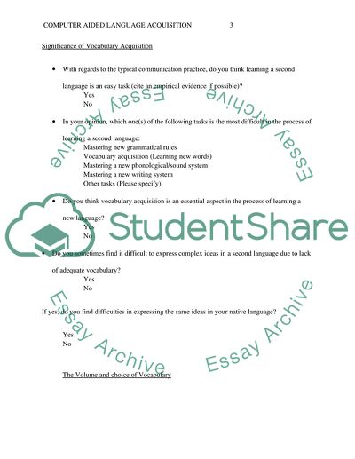 Computer Aided Language Acquisition