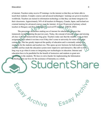 How do teachers use the Internet in Education