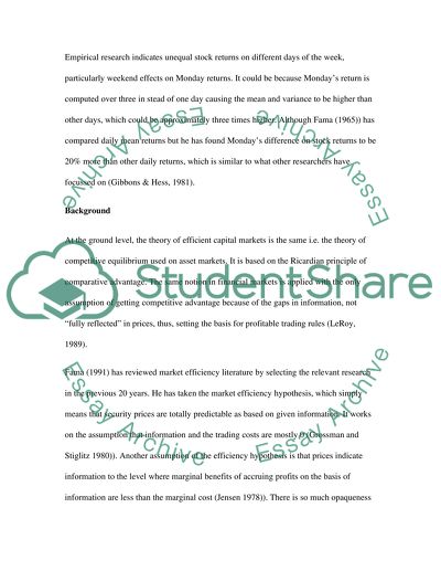 Calendar Effects on Security Price Anomalies