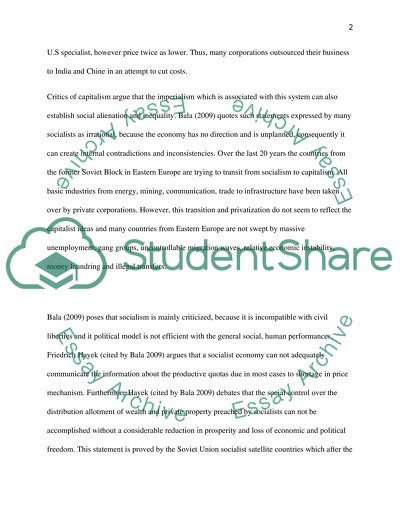 Capitalism and Socialism