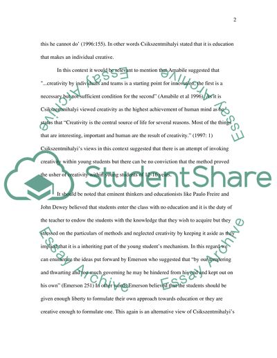 Creativity of Young Students