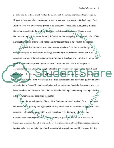 Symbolic Interaction: Perspective and Method