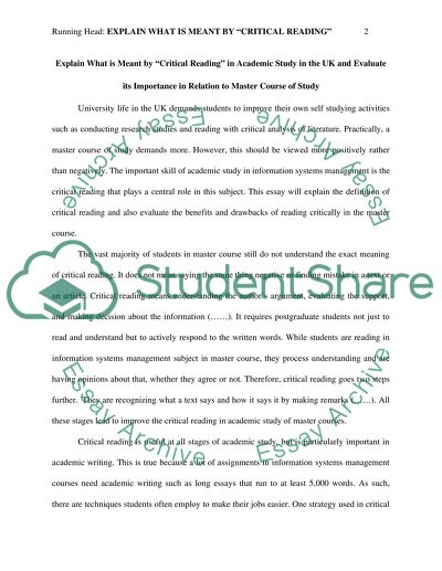 Explain What Is Mean By Critical Reading
