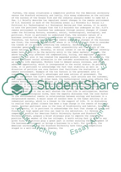 Strategic Management.Changes In The Remote Environment Of U.S