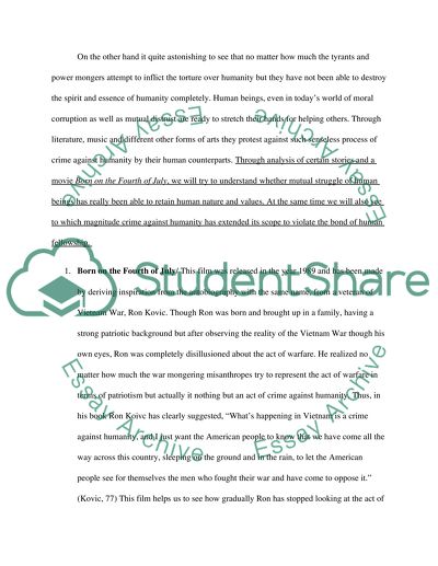 Crime against Humanity: Struggle of Human Beings for Their Mutual Survival