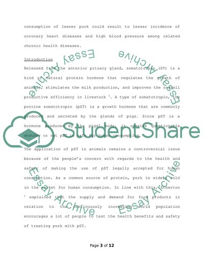 The Idea of Applying Porcine Somatotropin for Food Consumption