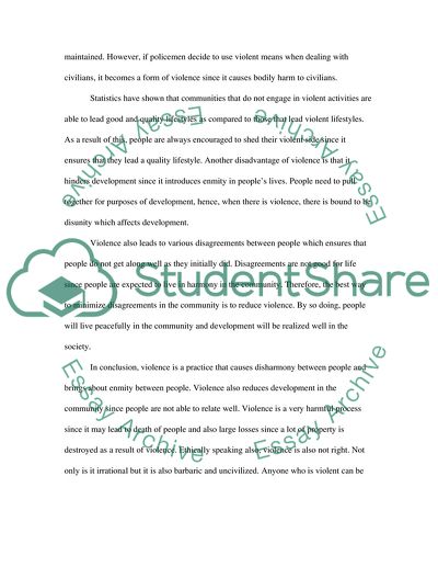 Violence Leads to Disagreements and Development